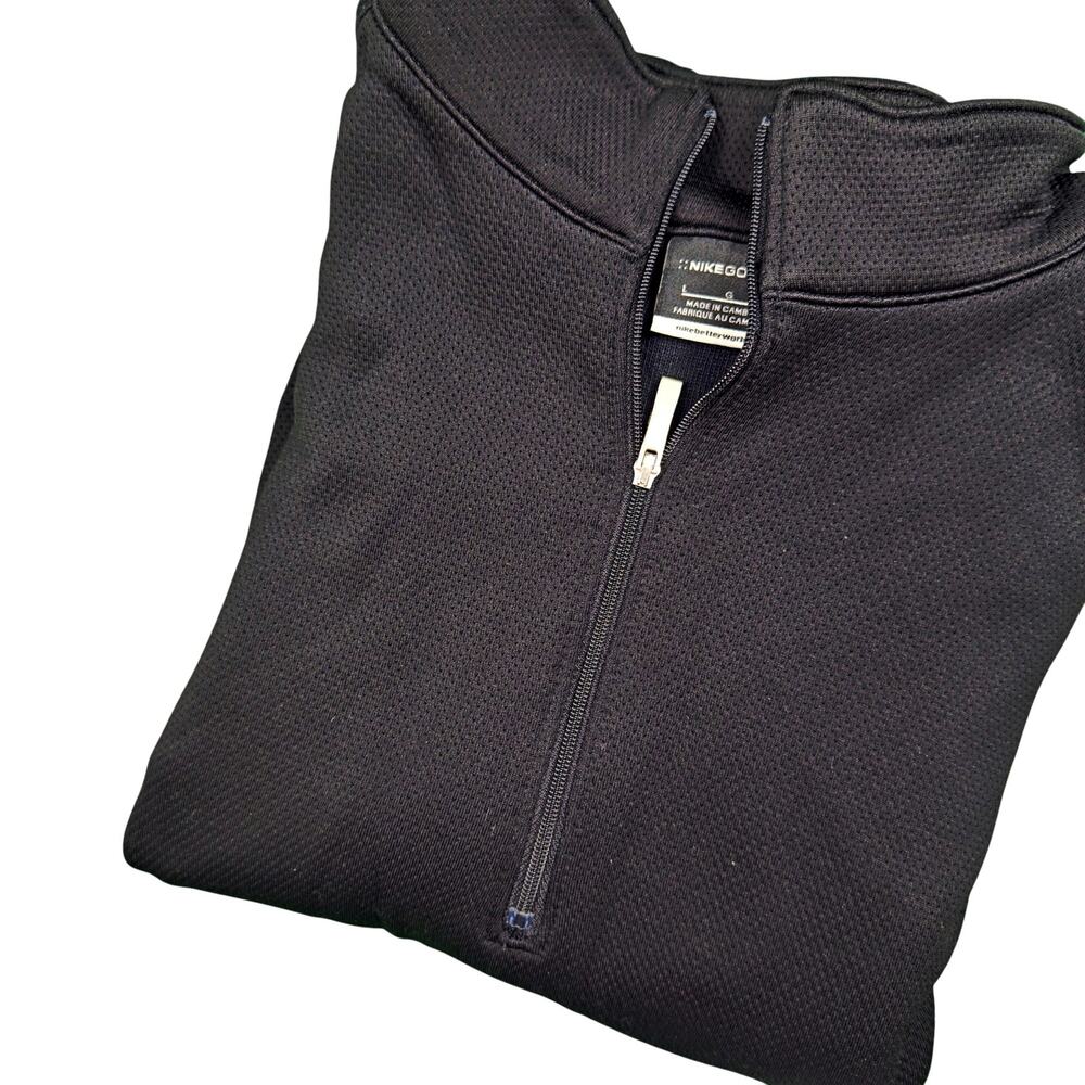 Nike Men's Black L/S Sport Quarter Zip LRG  Cotton Blend Collar Pullover Shirt